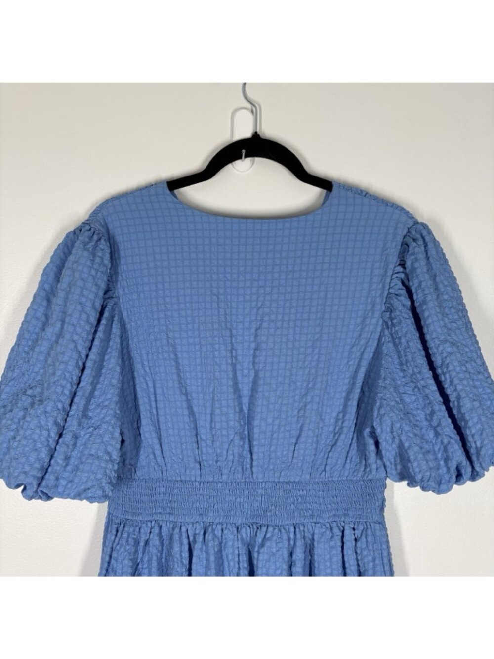 Abercrombie & Fitch Women LP French Blue Tie-Front Textured Maxi Dress NWOT - Picture 16 of 16